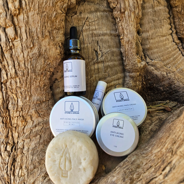Stone and Spear Anti-Aging Face Serum, Face Cream, and Eye Cream